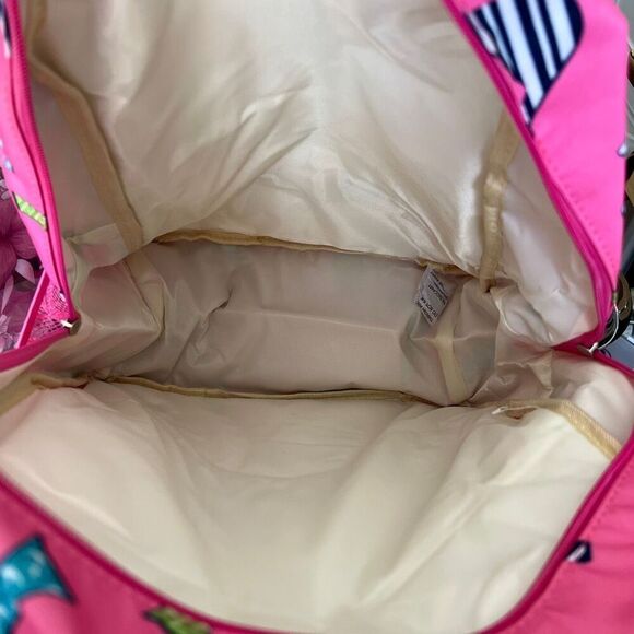 NWT Pink Bird Print Nylon Backpack - Picture 7 of 7